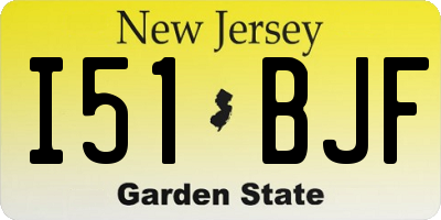 NJ license plate I51BJF