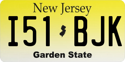 NJ license plate I51BJK