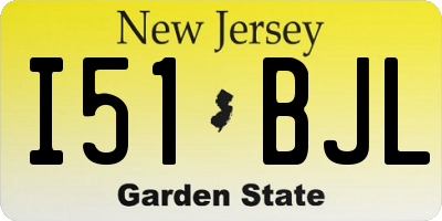 NJ license plate I51BJL