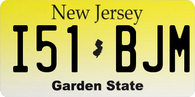 NJ license plate I51BJM