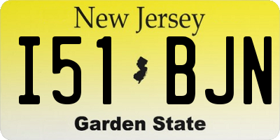 NJ license plate I51BJN