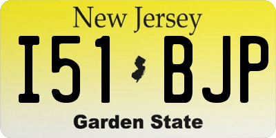NJ license plate I51BJP