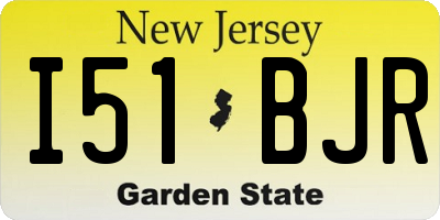 NJ license plate I51BJR