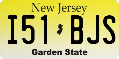 NJ license plate I51BJS