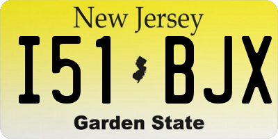 NJ license plate I51BJX