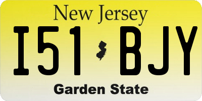 NJ license plate I51BJY