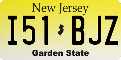 NJ license plate I51BJZ