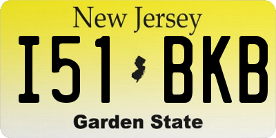 NJ license plate I51BKB
