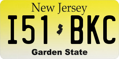NJ license plate I51BKC