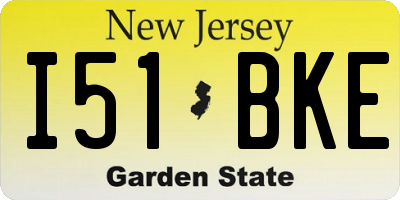 NJ license plate I51BKE