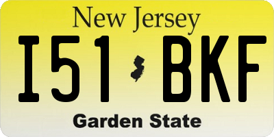 NJ license plate I51BKF