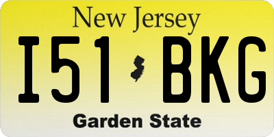 NJ license plate I51BKG