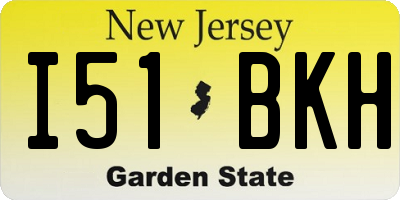 NJ license plate I51BKH