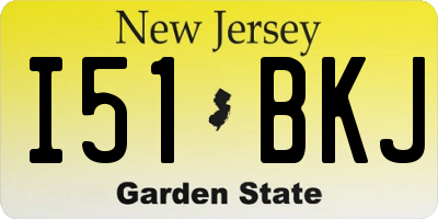 NJ license plate I51BKJ