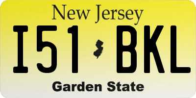 NJ license plate I51BKL