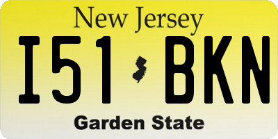 NJ license plate I51BKN