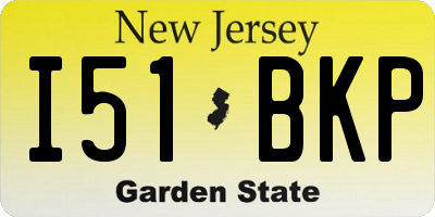NJ license plate I51BKP