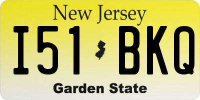 NJ license plate I51BKQ