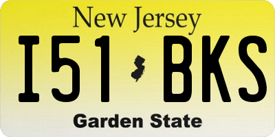 NJ license plate I51BKS