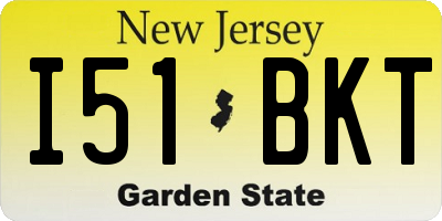 NJ license plate I51BKT