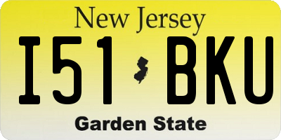 NJ license plate I51BKU