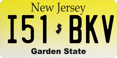 NJ license plate I51BKV