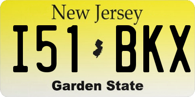 NJ license plate I51BKX