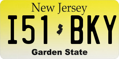 NJ license plate I51BKY