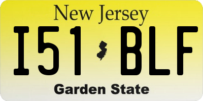 NJ license plate I51BLF