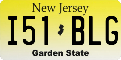 NJ license plate I51BLG