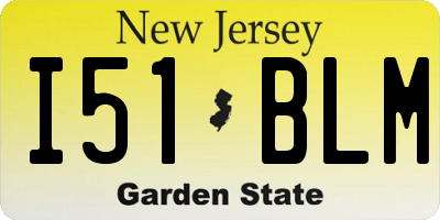 NJ license plate I51BLM
