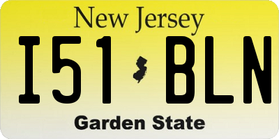 NJ license plate I51BLN