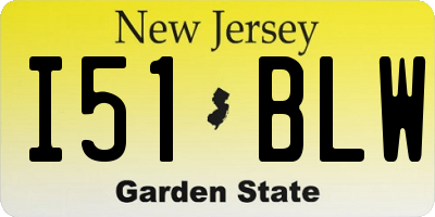 NJ license plate I51BLW