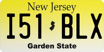 NJ license plate I51BLX