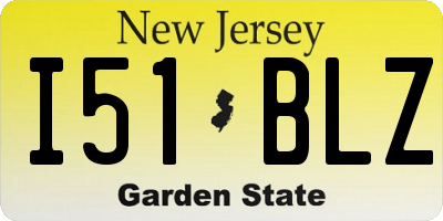 NJ license plate I51BLZ