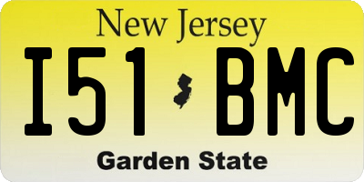 NJ license plate I51BMC