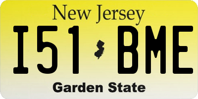 NJ license plate I51BME