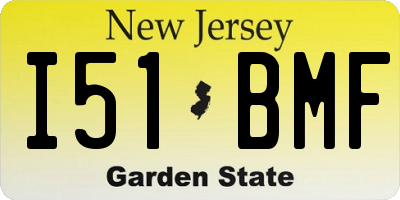 NJ license plate I51BMF