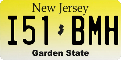 NJ license plate I51BMH