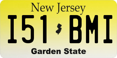 NJ license plate I51BMI
