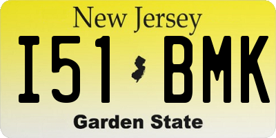 NJ license plate I51BMK