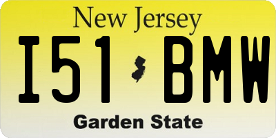 NJ license plate I51BMW