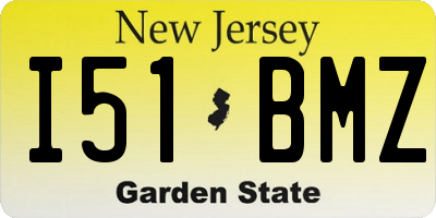 NJ license plate I51BMZ