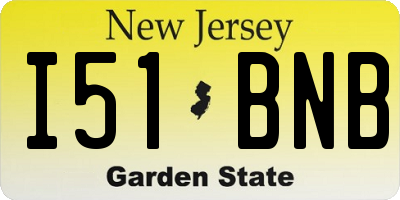 NJ license plate I51BNB