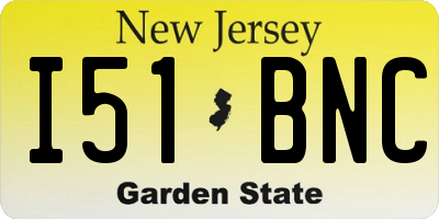 NJ license plate I51BNC