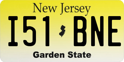 NJ license plate I51BNE