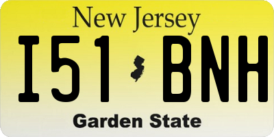 NJ license plate I51BNH