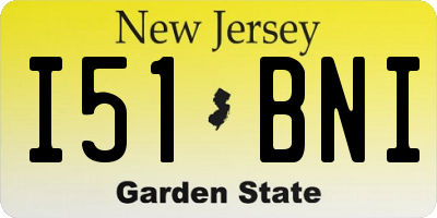 NJ license plate I51BNI