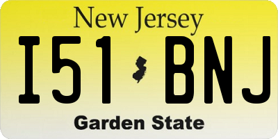 NJ license plate I51BNJ