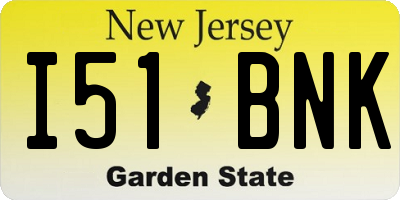 NJ license plate I51BNK